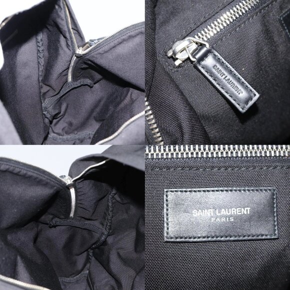 SAINT LAURENT Classic Hunter Backpack Canvas Black Silver Auth yk14364V - Picture 13 of 15